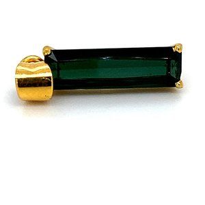 Green Tourmaline 2.38ct Solid 18K Gold Pendant